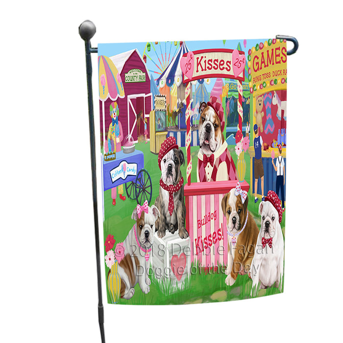 Carnival Kissing Booth Bulldogs Garden Flag GFLG56829