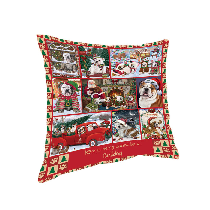 Love is Being Owned Christmas Bulldogs Pillow PIL85704