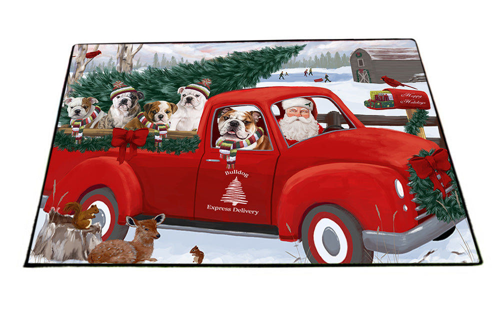 Christmas Santa Express Delivery Bulldogs Family Floormat FLMS52353