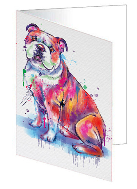 Watercolor Bulldog Handmade Artwork Assorted Pets Greeting Cards and Note Cards with Envelopes for All Occasions and Holiday Seasons GCD76748