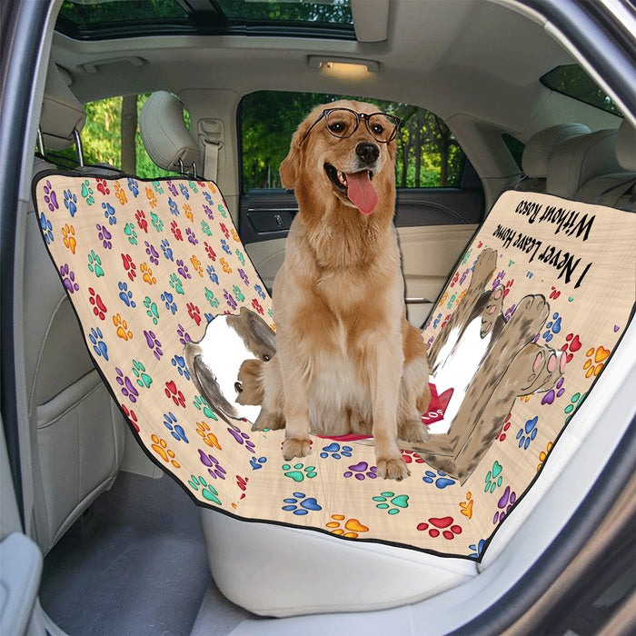 Personalized I Never Leave Home Paw Print Bulldogs Pet Back Car Seat Cover
