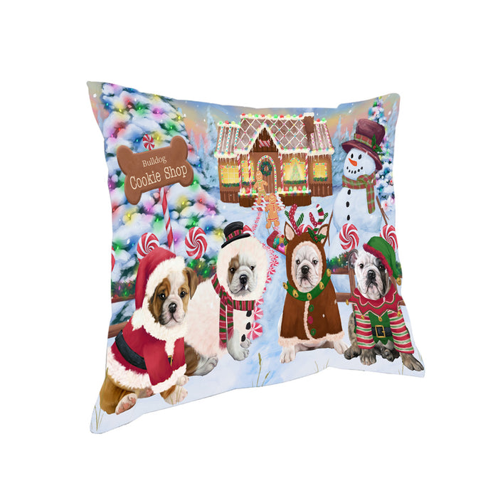 Holiday Gingerbread Cookie Shop Bulldogs Pillow PIL79840