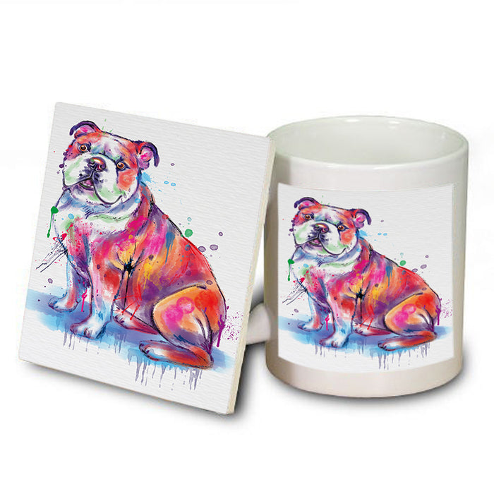 Watercolor Bulldog Mug and Coaster Set MUC57070