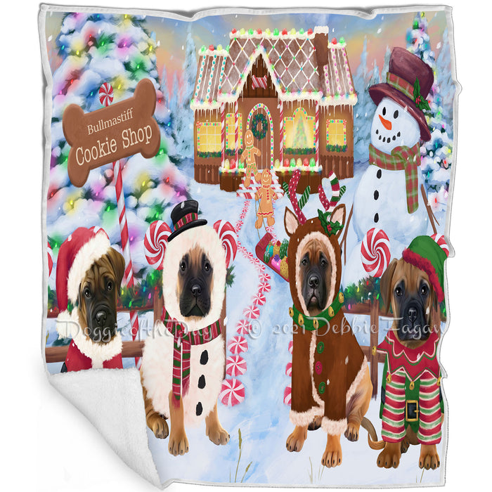 Holiday Gingerbread Cookie Shop Bullmastiffs Dog Blanket BLNKT126912