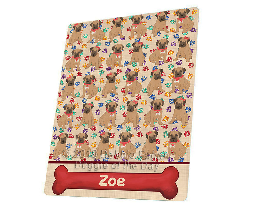 Rainbow Paw Print Bullmastiff Dogs Blanket BLNKT135678