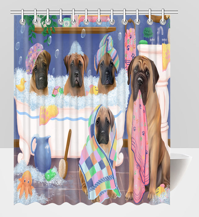 Rub A Dub Dogs In A Tub Bullmastiff Dogs Shower Curtain