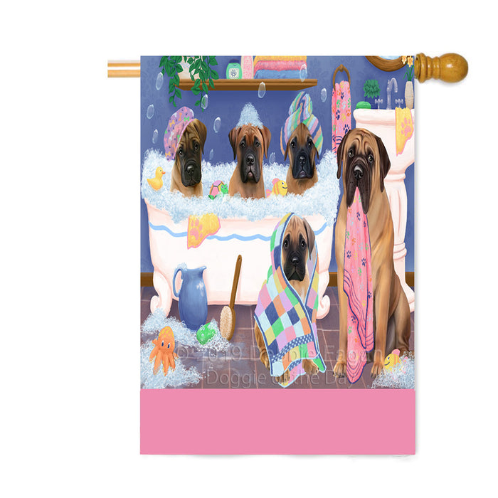 Personalized Rub A Dub Dogs In A Tub Bullmastiff Dogs Custom House Flag FLG64328