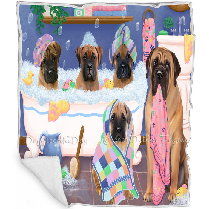 Rub A Dub Dogs In A Tub Bullmastiffs Dog Blanket BLNKT130404