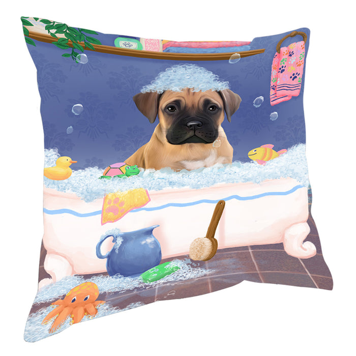Rub A Dub Dog In A Tub Bullmastiff Dog Pillow with Top Quality High-Resolution Images - Ultra Soft Pet Pillows for Sleeping - Reversible & Comfort - Ideal Gift for Dog Lover - Cushion for Sofa Couch Bed - 100% Polyester