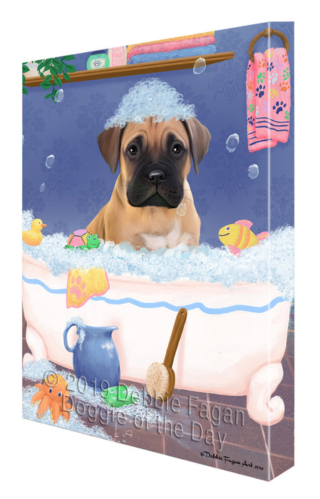 Rub A Dub Dog In A Tub Bullmastiff Dog Canvas Print Wall Art Décor CVS142487