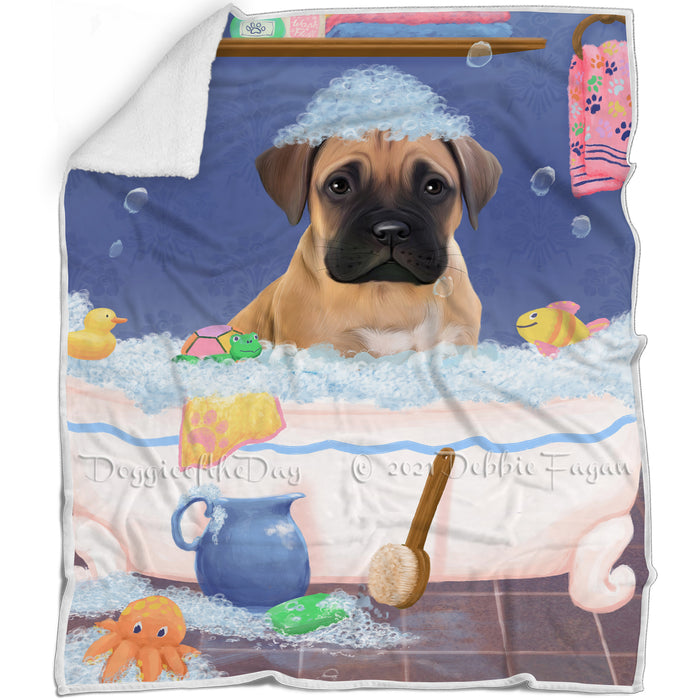 Rub A Dub Dog In A Tub Bullmastiff Dog Blanket BLNKT143031
