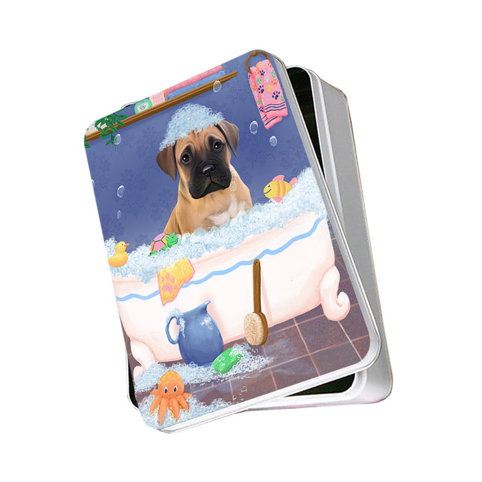 Rub A Dub Dog In A Tub Bullmastiff Dog Photo Storage Tin PITN57274