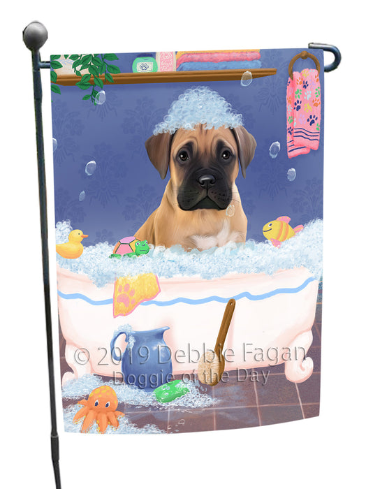 Rub A Dub Dog In A Tub Bullmastiff Dog Garden Flag GFLG66187