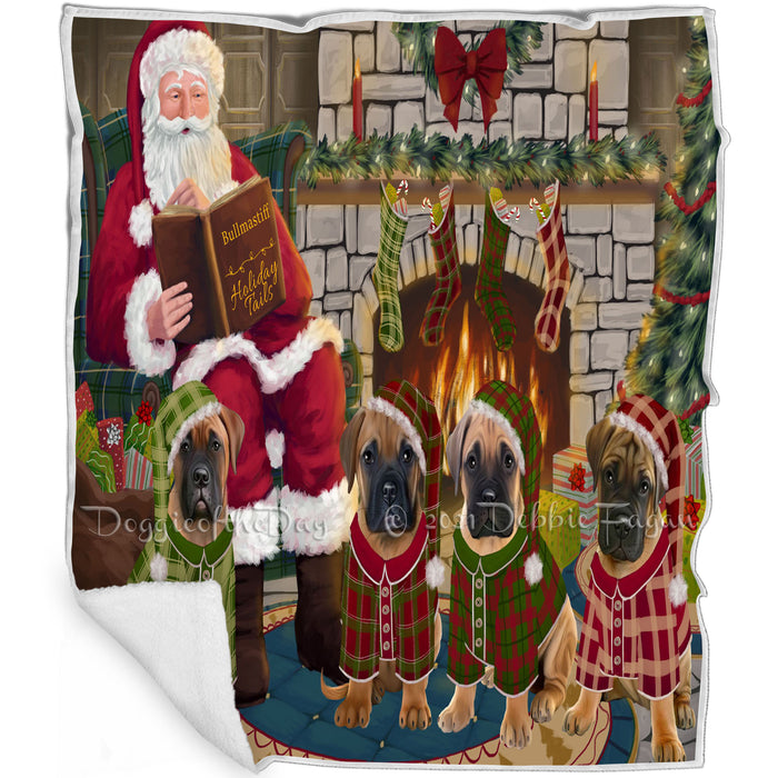 Christmas Cozy Holiday Tails Bullmastiffs Dog Blanket BLNKT115428