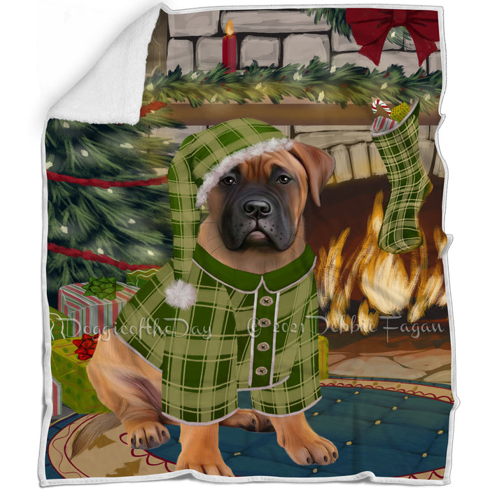 The Stocking was Hung Bullmastiff Dog Blanket BLNKT116751