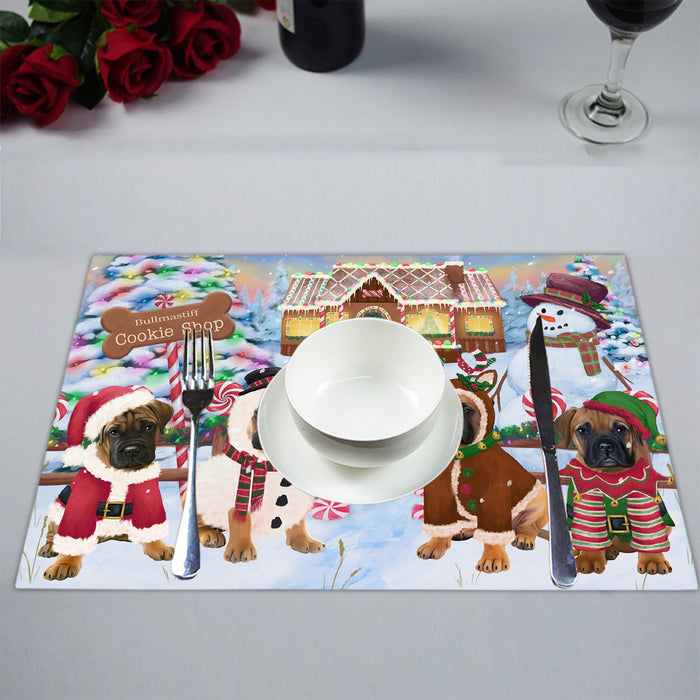 Holiday Gingerbread Cookie Bullmastiff Dogs Placemat