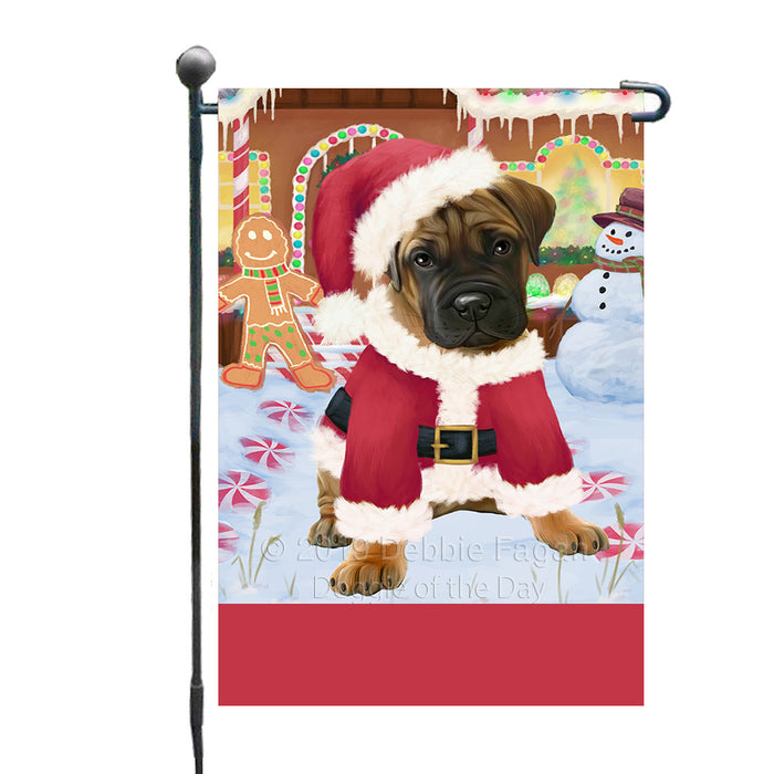 Personalized Gingerbread Candyfest Bullmastiff Dog Custom Garden Flag GFLG63990