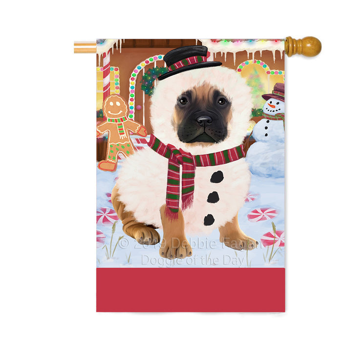 Personalized Gingerbread Candyfest Bullmastiff Dog Custom House Flag FLG63774