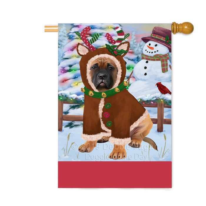 Personalized Gingerbread Candyfest Bullmastiff Dog Custom House Flag FLG63775
