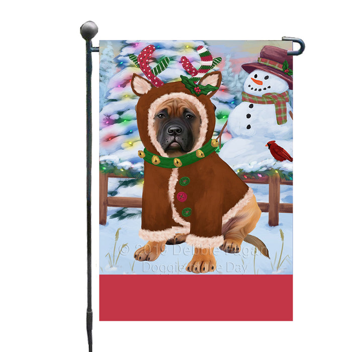 Personalized Gingerbread Candyfest Bullmastiff Dog Custom Garden Flag GFLG63992