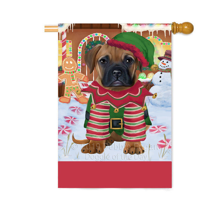 Personalized Gingerbread Candyfest Bullmastiff Dog Custom House Flag FLG63776