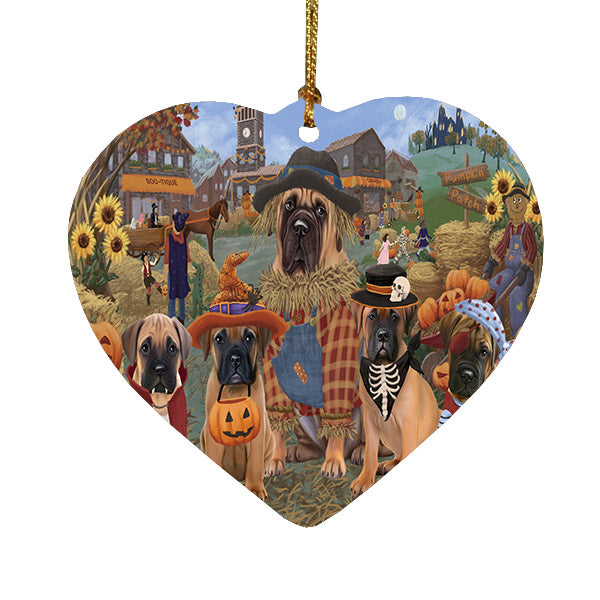 Halloween 'Round Town BullDogs Heart Christmas Ornament HPOR57483