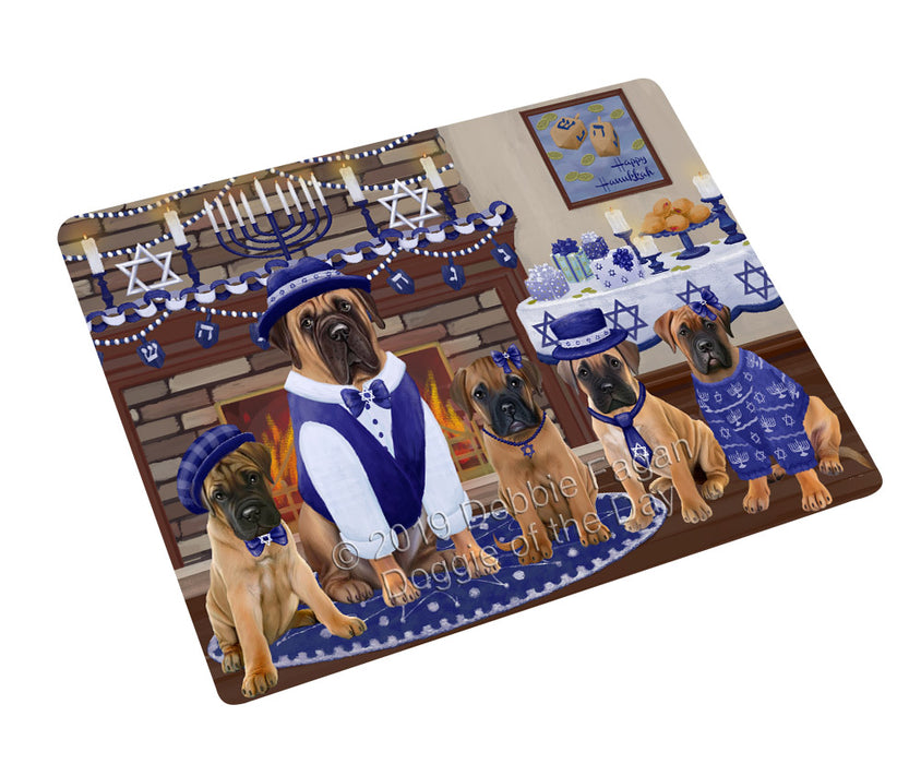 Happy Hanukkah Family and Happy Hanukkah Both Bullmastiff Dogs Magnet MAG77617 (Small 5.5" x 4.25")