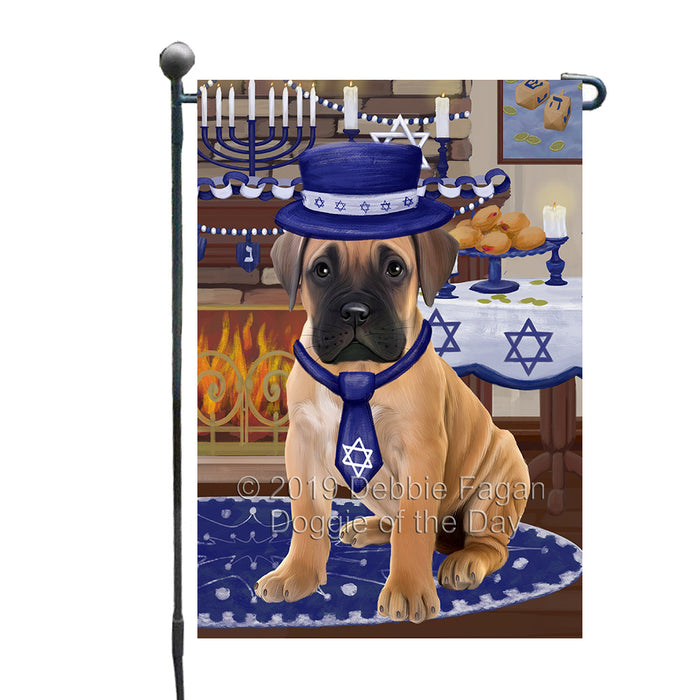 Happy Hanukkah Family and Happy Hanukkah Both Bullmastiff Dog Garden Flag GFLG65706