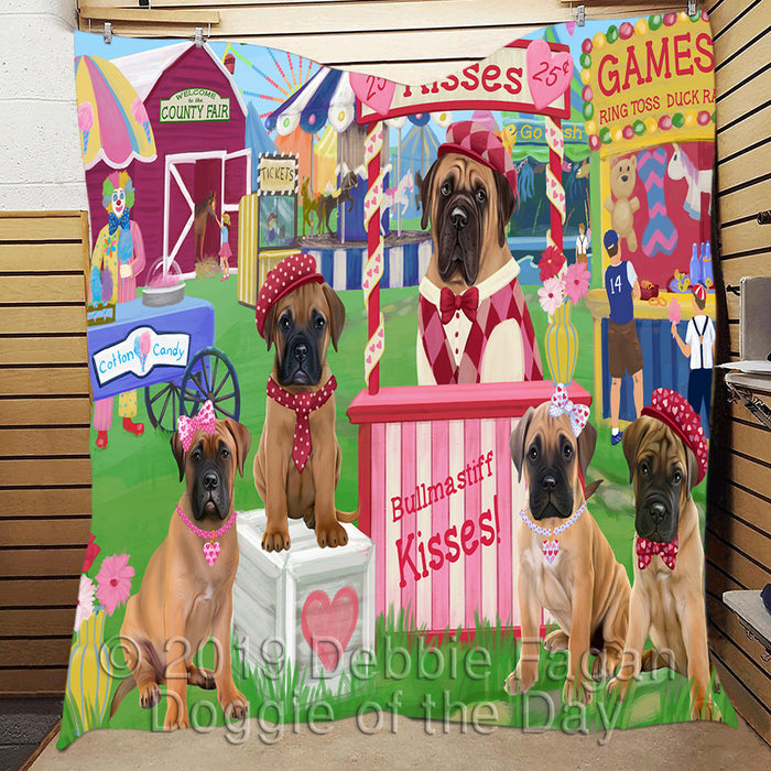 Carnival Kissing Booth Bullmastiff Dogs Quilt