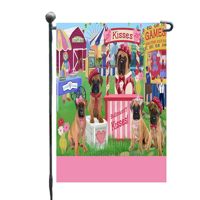 Personalized Carnival Kissing Booth Bullmastiff Dogs Custom Garden Flag GFLG64270