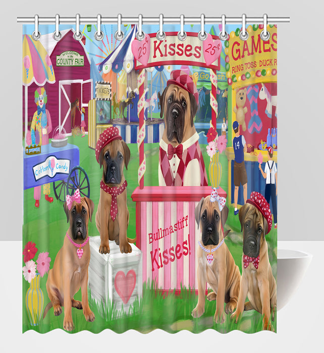 Carnival Kissing Booth Bullmastiff Dogs Shower Curtain