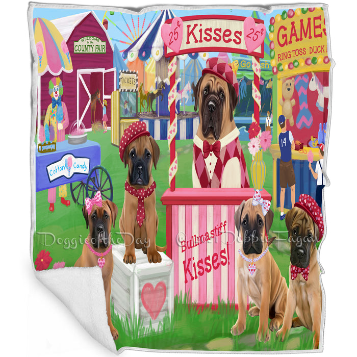 Carnival Kissing Booth Bullmastiffs Dog Blanket BLNKT125958