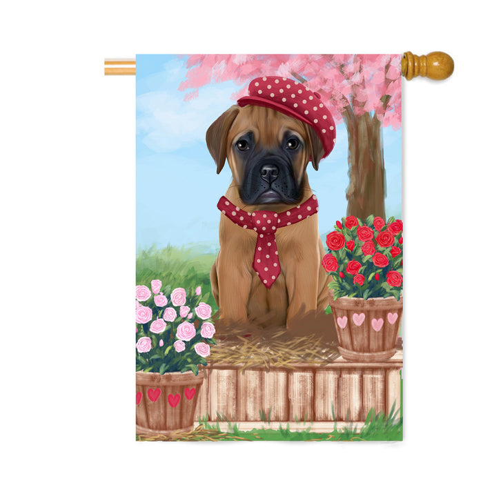 Personalized Rosie 25 Cent Kisses Bullmastiff Dog Custom House Flag FLG64824