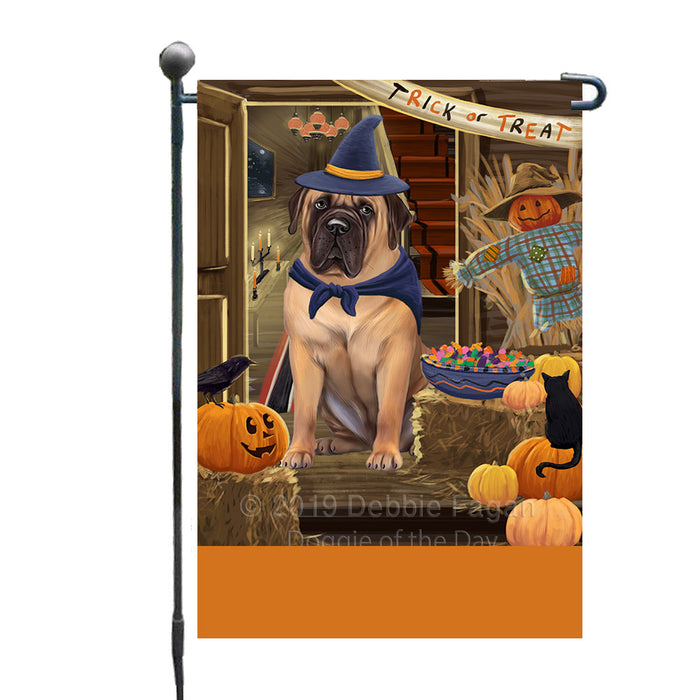 Personalized Enter at Own Risk Trick or Treat Halloween Bullmastiff Dog Custom Garden Flags GFLG-DOTD-A59518