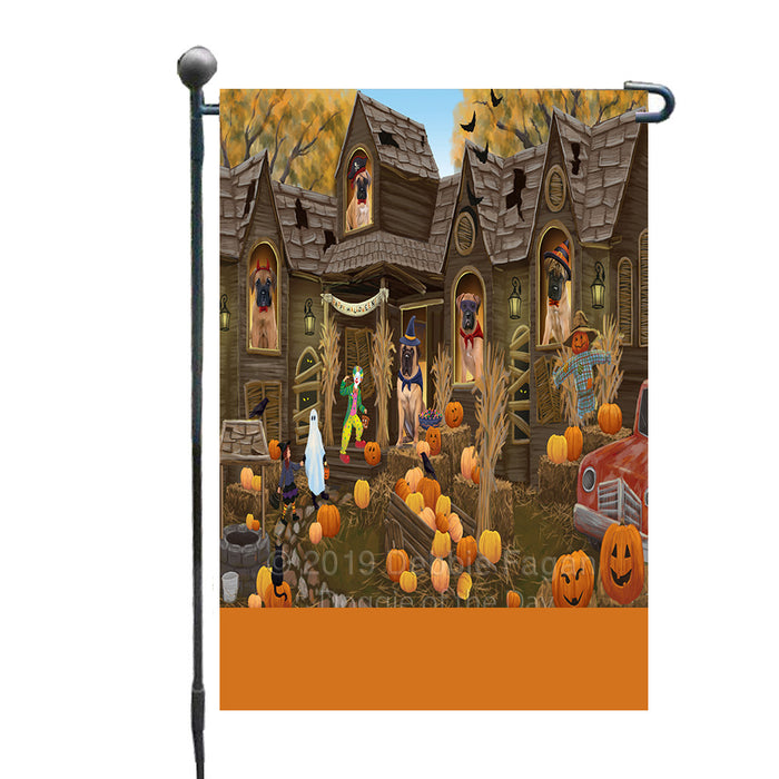 Personalized Haunted House Trick or Treat Halloween Bullmastiff Dogs Custom Garden Flags GFLG-DOTD-A59519