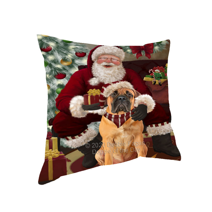 Santa's Christmas Surprise Bullmastiff Dog Pillow PIL87128