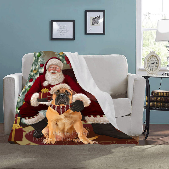 Santa's Christmas Surprise Bullmastiff Dog Blanket BLNKT142143