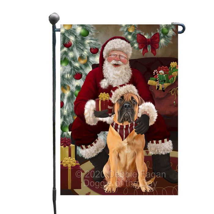Santa's Christmas Surprise Bullmastiff Dog Garden Flag GFLG66727