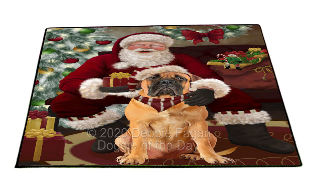 Santa's Christmas Surprise Bullmastiff Dog Indoor/Outdoor Welcome Floormat - Premium Quality Washable Anti-Slip Doormat Rug FLMS57406