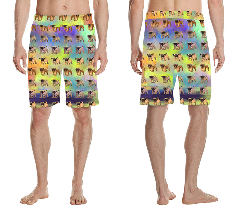 Paradise Wave Bullmastiff Dogs All Over Print Men's Casual Shorts