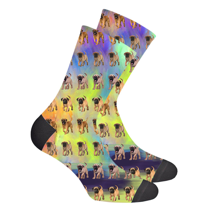 Paradise Wave Bullmastiff Dogs Men's Socks