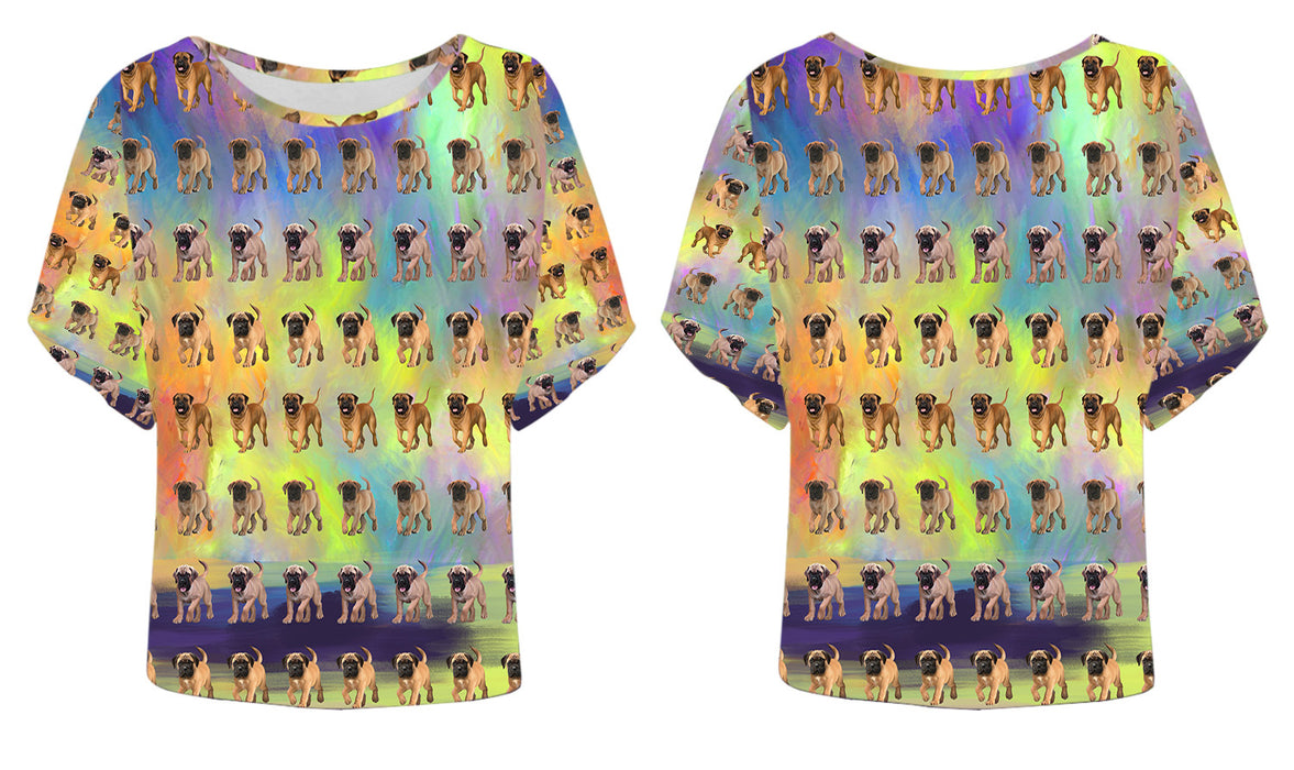 Paradise Wave Bullmastiff Dogs Batwing Sleeve Women's T-Shirt
