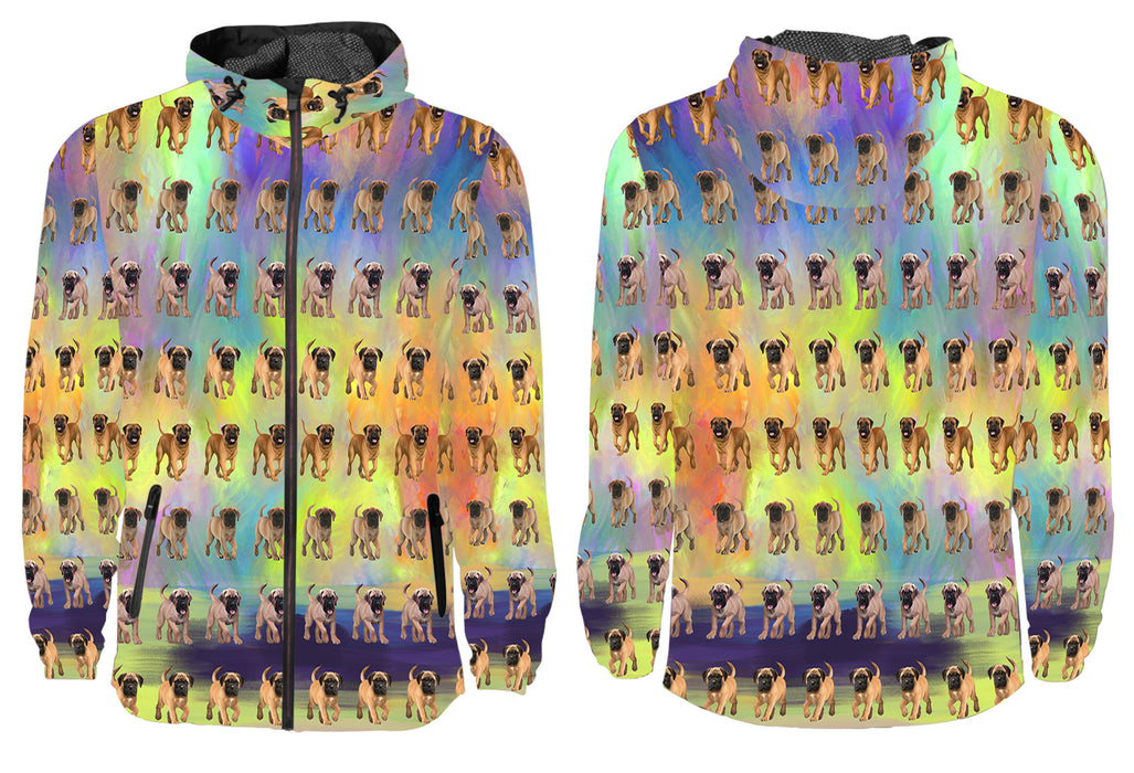 Paradise Wave Bullmastiff Dogs All Over Print Windbreaker for Men