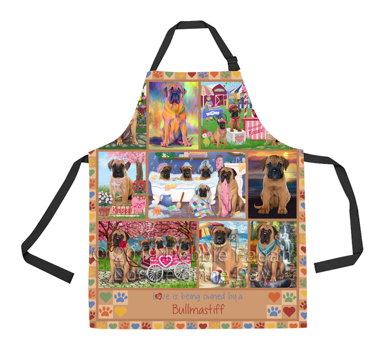 Love is Being Owned Bullmastiff Dog Beige Apron