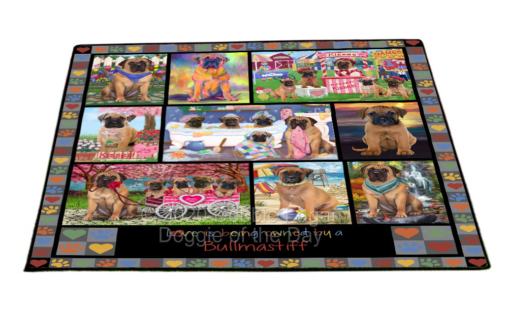 Love is Being Owned Bullmastiff Dog Grey Floormat FLMS55288