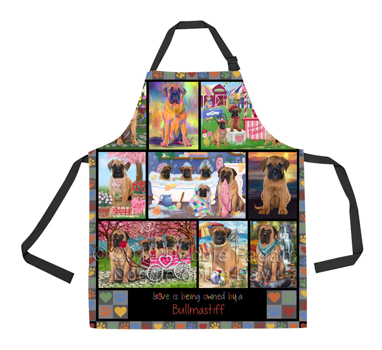 Love is Being Owned Bullmastiff Dog Grey Apron
