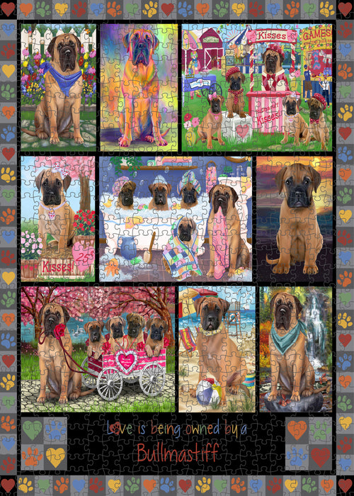 Love is Being Owned Bullmastiff Dog Grey Puzzle with Photo Tin PUZL98344