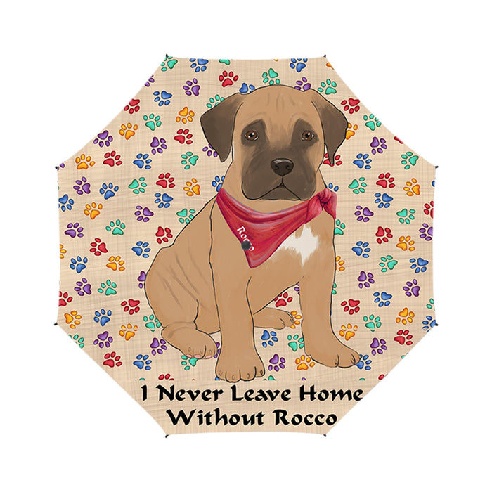 Custom Pet Name Personalized I never Leave Home Bullmastiff Dog Semi-Automatic Foldable Umbrella