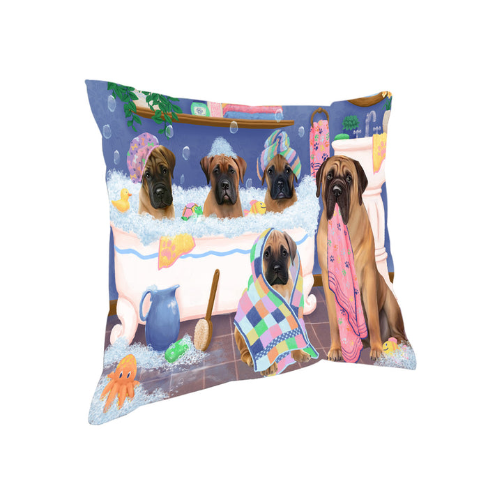 Rub A Dub Dogs In A Tub Bullmastiffs Dog Pillow PIL81396