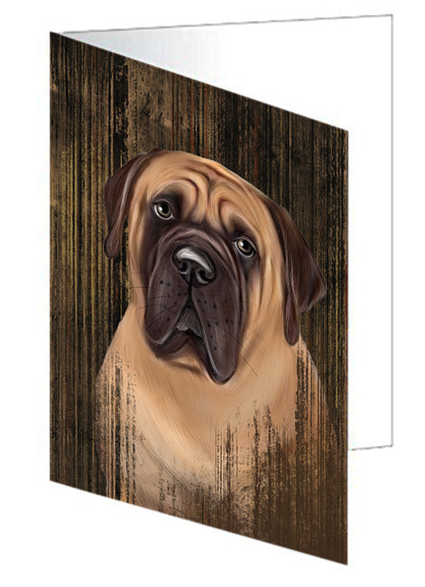 Rustic Bullmastiff Dog Handmade Artwork Assorted Pets Greeting Cards and Note Cards with Envelopes for All Occasions and Holiday Seasons GCD55139